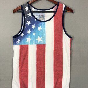 Urban Pipeline Tank Top Men Size Small Red American Flag USA Sleeveless T-Shirt